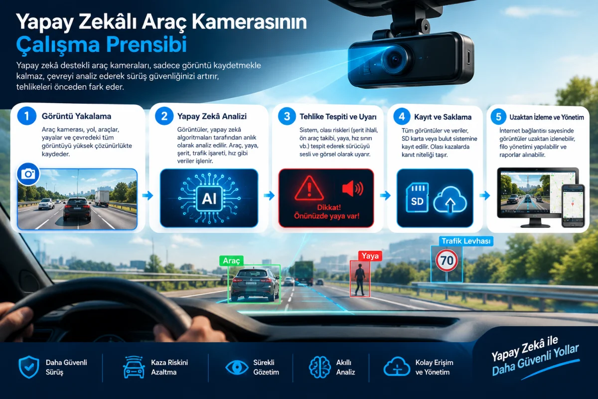 Yapay Zekâlı Araç Kamerasının Çalışma Prensibi
